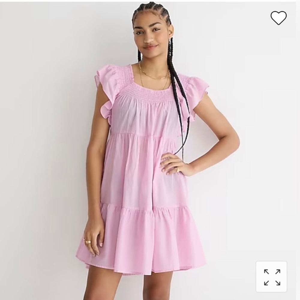 J. Crew Soft Pink Flutter Sleeve Viole Mini Dress size Medium